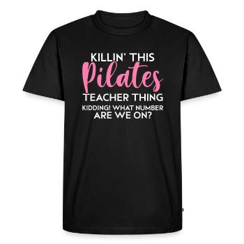Pilates - T-shirt Premium bio Homme - noir - Devant - Nico (187cm)