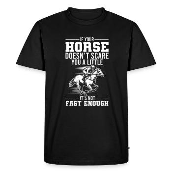 Cheval Jockey - T-shirt Premium bio Homme - noir - Devant - Nico (187cm)
