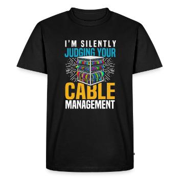 Network Administrator Sysadmin - Men's Premium Organic T-Shirt - black - Front - Nico (187cm)