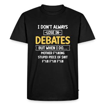 Equipe de débat - T-shirt Premium bio Homme - noir - Devant - Nico (187cm)