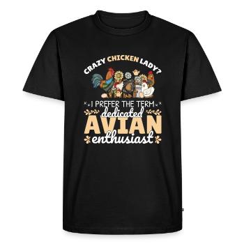 Crazy Chicken Lady - T-shirt Premium bio Homme - noir - Devant - Nico (187cm)
