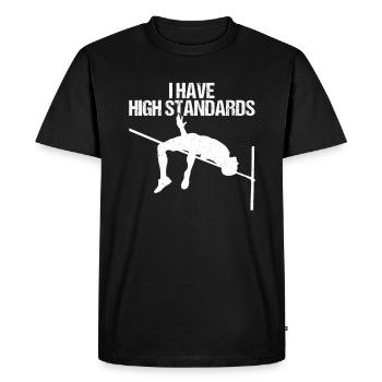 Saut en hauteur - T-shirt Premium bio Homme - noir - Devant - Nico (187cm)