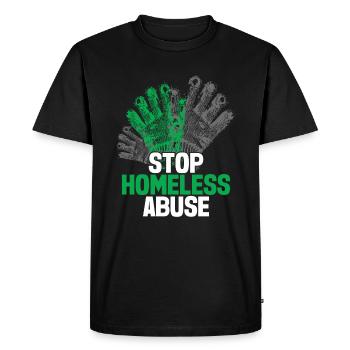 Sensibilisation aux sans-abri - T-shirt Premium bio Homme - noir - Devant - Nico (187cm)