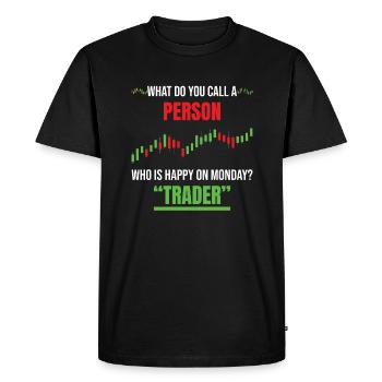 Trader boursier - T-shirt Premium bio Homme - noir - Devant - Nico (187cm)