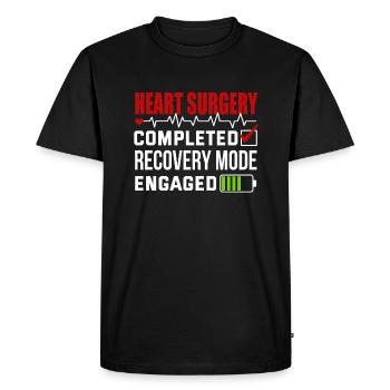 Open Heart Surgery Bypass Survivor - Men's Premium Organic T-Shirt - black - Front - Nico (187cm)