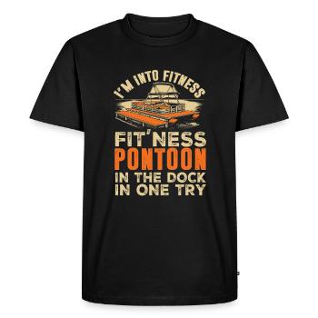 Capitaine de bateau ponton - T-shirt Premium bio Homme - noir - Devant - Nico (187cm)