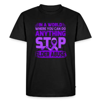 Stop Elder Abuse Awareness - Men's Premium Organic T-Shirt - black - Front - Nico (187cm)