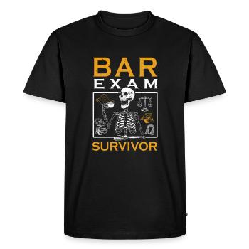 Étudiante en droit survivante de l’examen du barreau - T-shirt Premium bio Homme - noir - Devant - Nico (187cm)