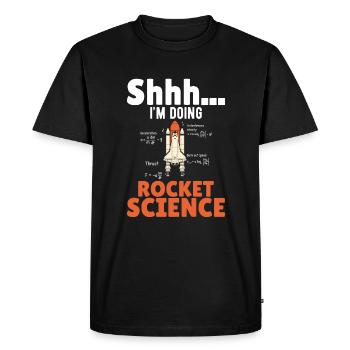 Aerospace engineer Rocket science - Men's Premium Organic T-Shirt - black - Front - Nico (187cm)