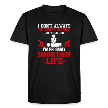 CPR Instructor - Men's Premium Organic T-Shirt - black - Front - Nico (187cm)