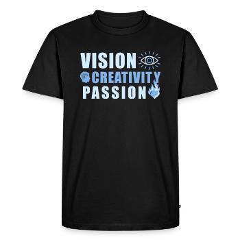 Vision Creativity Passion - Men's Premium Organic T-Shirt - black - Front - Nico (187cm)