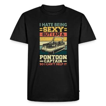 Capitaine de bateau ponton - T-shirt Premium bio Homme - noir - Devant - Nico (187cm)