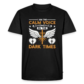 Épouse diacre - T-shirt Premium bio Homme - noir - Devant - Nico (187cm)