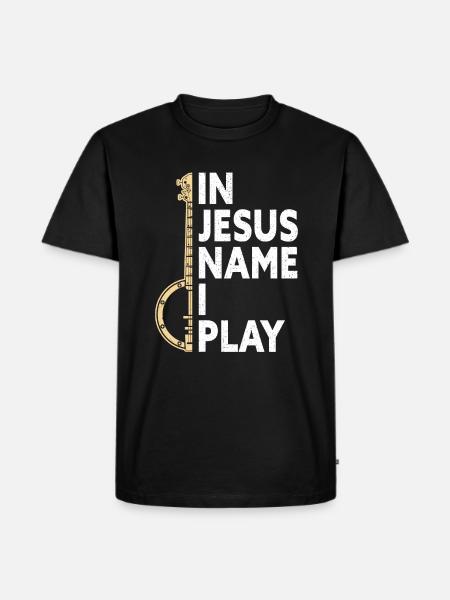 Bluegrass Banjo - Männer Premium Bio T-Shirt - Schwarz
