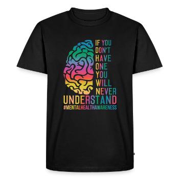 Sensibilisation à la santé mentale - T-shirt Premium bio Homme - noir - Devant - Nico (187cm)