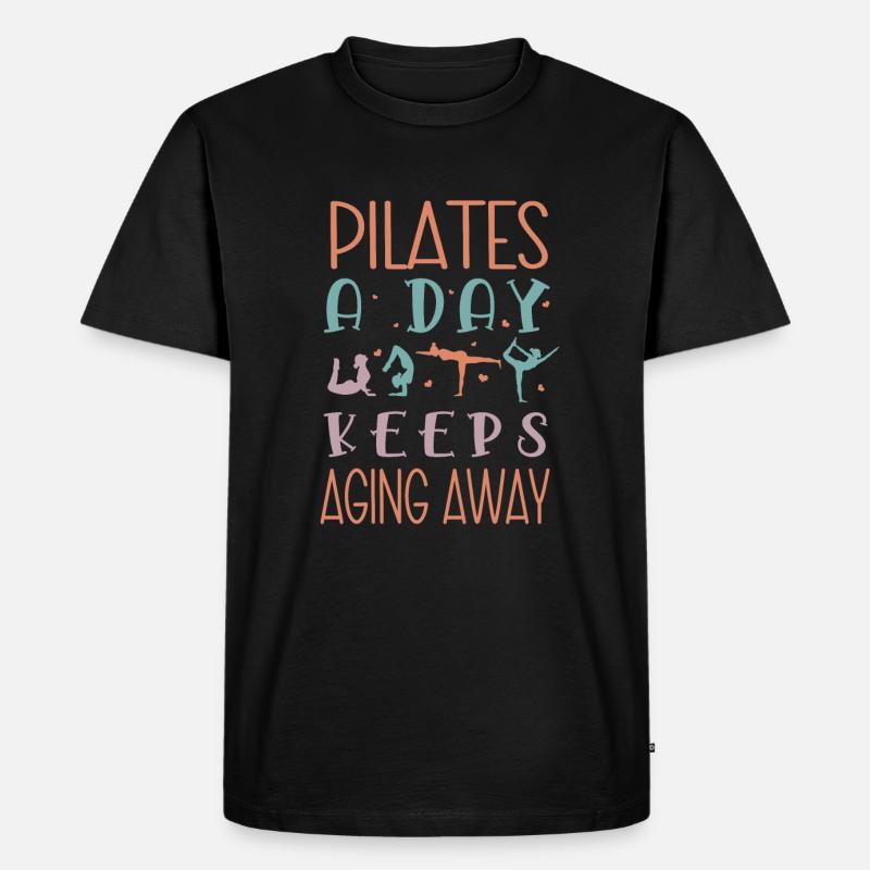 Pilates - Ekologiczna koszulka męska Premium - czarny