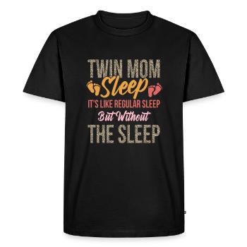 Maman jumelle maman mère - T-shirt Premium bio Homme - noir - Devant - Nico (187cm)
