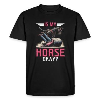 Barrel Racing barrel racer girl - Men's Premium Organic T-Shirt - black - Front - Nico (187cm)