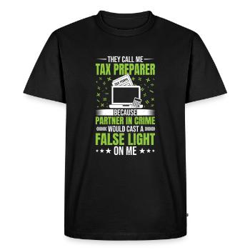 Comptable CPA Préparateur d’impôts - T-shirt Premium bio Homme - noir - Devant - Nico (187cm)