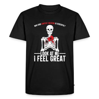 Content creator vlogger - Men's Premium Organic T-Shirt - black - Front - Nico (187cm)