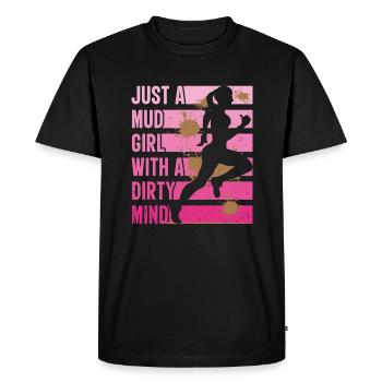 boue course boue fille - T-shirt Premium bio Homme - noir - Devant - Nico (187cm)