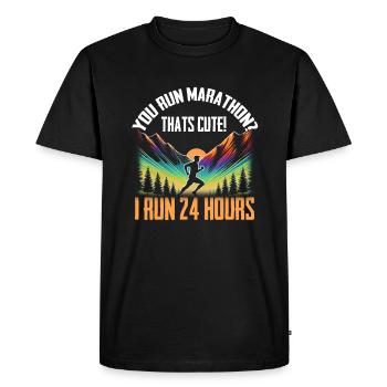 Ultra running - Men's Premium Organic T-Shirt - black - Front - Nico (187cm)