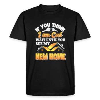 Pendaison de crémaillère maison neuve Propriétaire - T-shirt Premium bio Homme - noir - Devant - Nico (187cm)