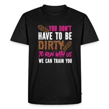 boue course boue fille - T-shirt Premium bio Homme - noir - Devant - Nico (187cm)