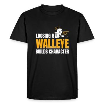 Walleye Fishing - Men's Premium Organic T-Shirt - black - Front - Nico (187cm)