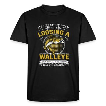 Walleye Fishing - Men's Premium Organic T-Shirt - black - Front - Nico (187cm)