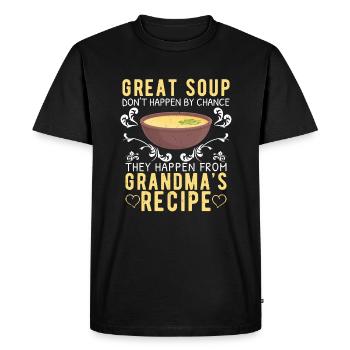 Amateur de soupe - T-shirt Premium bio Homme - noir - Devant - Nico (187cm)