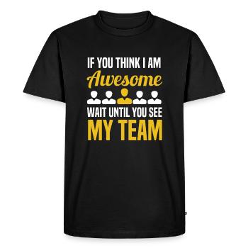 Business Office Manager - Men's Premium Organic T-Shirt - black - Front - Nico (187cm)