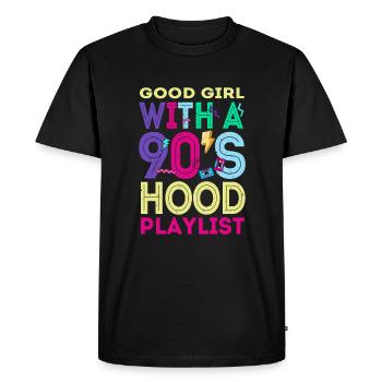 90s R&B Artist Funny R and B - Men's Premium Organic T-Shirt - black - Front - Nico (187cm)