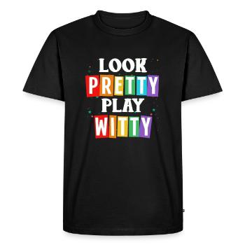 Trivia queen - Men's Premium Organic T-Shirt - black - Front - Nico (187cm)