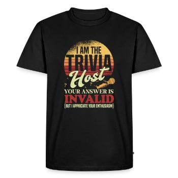Trivia Night Host - Men's Premium Organic T-Shirt - black - Front - Nico (187cm)