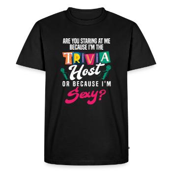 Trivia Night Host - Men's Premium Organic T-Shirt - black - Front - Nico (187cm)