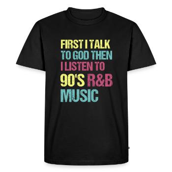 90s R&B Artist Funny R and B - Men's Premium Organic T-Shirt - black - Front - Nico (187cm)