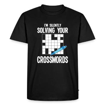 Mots croisés - T-shirt Premium bio Homme - noir - Devant - Nico (187cm)