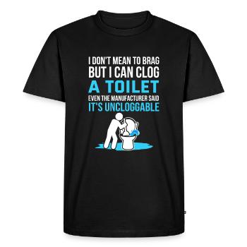 Drôle de boucher les toilettes humour Hilarant - T-shirt Premium bio Homme - noir - Devant - Nico (187cm)