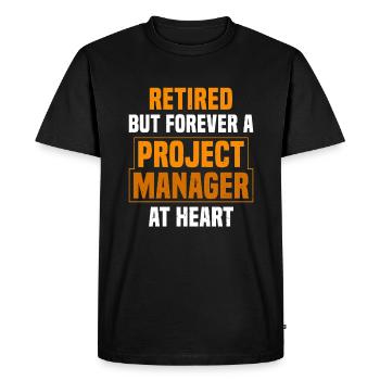 Chef de projet à la retraite - T-shirt Premium bio Homme - noir - Devant - Nico (187cm)