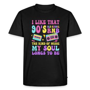 90s R&B Artist Funny R and B - Men's Premium Organic T-Shirt - black - Front - Nico (187cm)