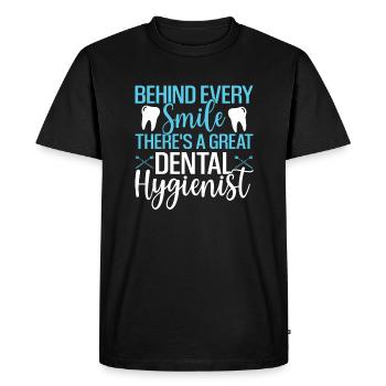 Dental Hygienist Hygiene RDH - Men's Premium Organic T-Shirt - black - Front - Nico (187cm)