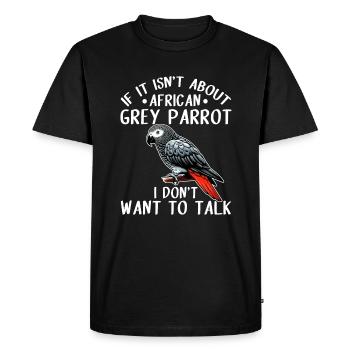 African Grey Parrot - Men's Premium Organic T-Shirt - black - Front - Nico (187cm)