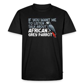 African Grey Parrot - Men's Premium Organic T-Shirt - black - Front - Nico (187cm)