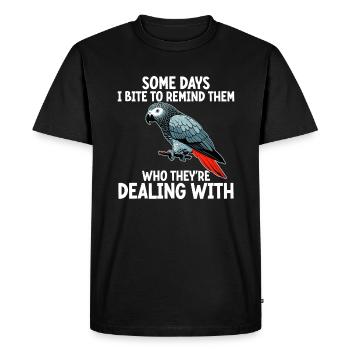 African Grey Parrot - Men's Premium Organic T-Shirt - black - Front - Nico (187cm)