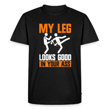Leg amputee amputation - Men's Premium Organic T-Shirt - black - Front - Nico (187cm)