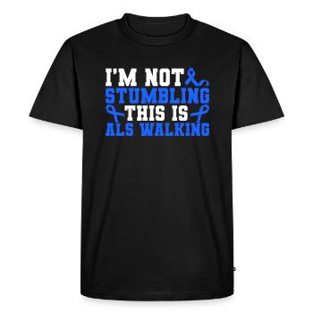 SLA Warrior Sclérose latérale amyotrophique - T-shirt Premium bio Homme - noir - Devant - Nico (187cm)