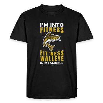 Walleye Fishing - Men's Premium Organic T-Shirt - black - Front - Nico (187cm)