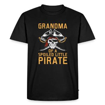 Pirate Grandma - Men's Premium Organic T-Shirt - black - Front - Nico (187cm)