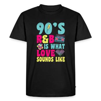 90s R&B Artist Funny R and B - Men's Premium Organic T-Shirt - black - Front - Nico (187cm)